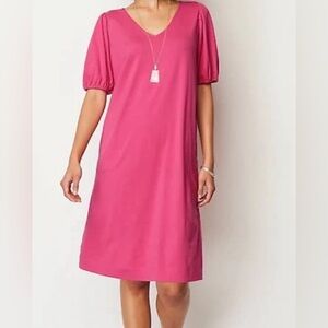 J. Jill knit shift dress in pink dahlia NWT